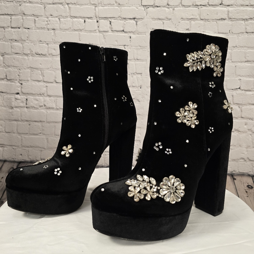 Express Black Embellished Ankle Boots